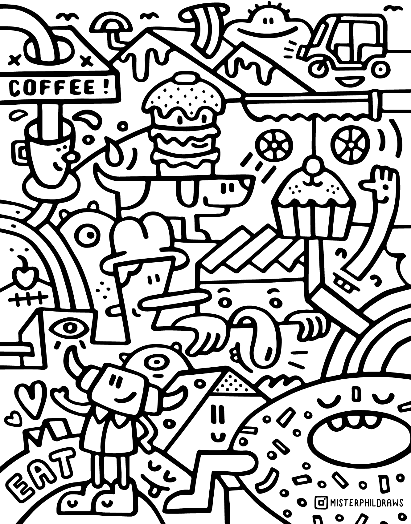 Café O Mural Mister Phil Illustration