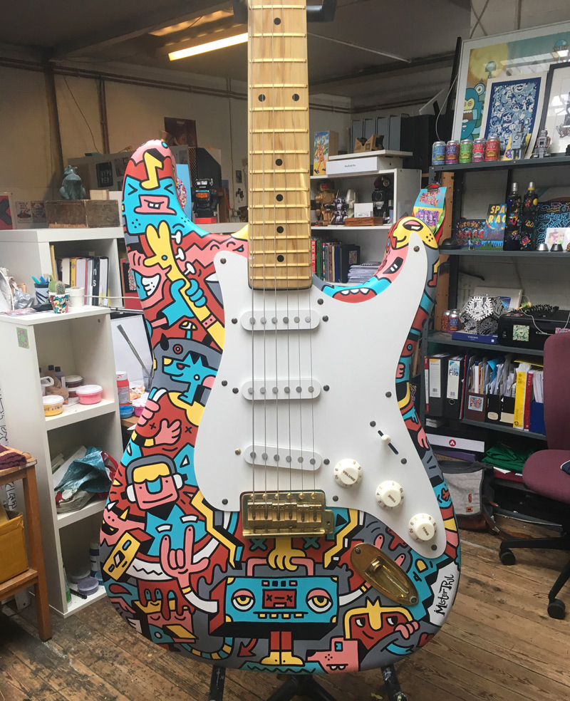 Customised Fender Stratocaster Mister Phil Illustration