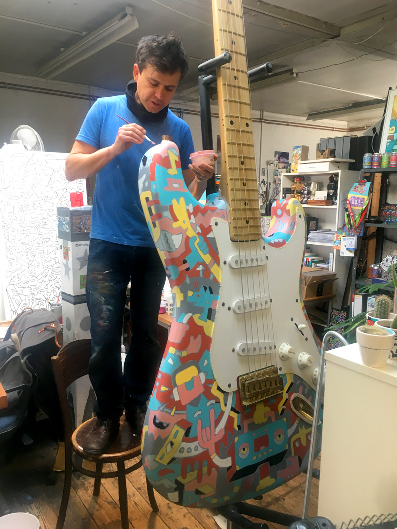Customised Fender Stratocaster Mister Phil Illustration