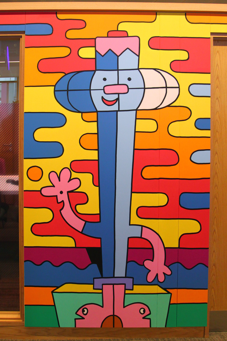 i360 Character from a Hand Painted Mural in Brighton Branch of Royal Bank of Scotand by Mister Phil Illustration Artist